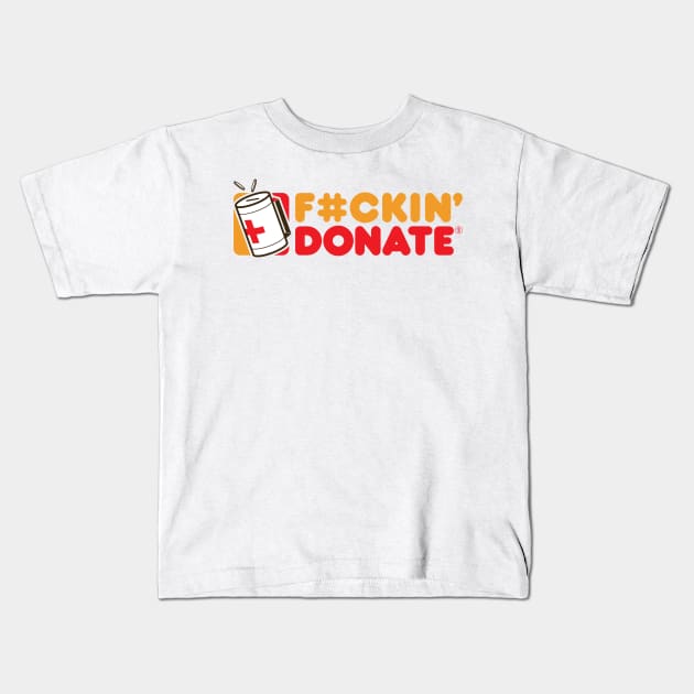 Survival Runs On Donations Kids T-Shirt by monsieurgordon